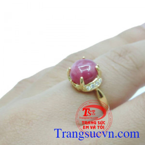Nhẫn vàng Ruby đỏ Có Giấy kiểm định đá quý kèm theo,bảo hành 1 năm,Giao toàn quốc thanh toán an toàn