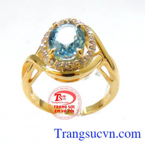Nhẫn Vàng Topaz đẹp dành cho người Mệnh Thủy và Mệnh Mộc với màu sắc riêng của đá Topaz và Mang năng lượng tốt cho sức khỏe và may mắn,Chất lượng đảm bảo Uy tín,tinh tế và quý phái dành cho phái đẹp