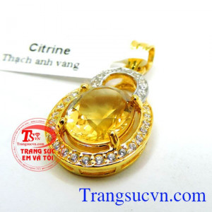 Thạch anh vàng trang sức cho người kinh doanh, may mắn, món quà thiên nhiên ban tặng. Mặt nữ thạch anh vàng đẹp.