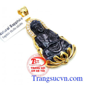 Giao Mặt phật bọc vàng toàn quốc, Thanh toán an toàn, Chuyển phát nhanh, Phật Sapphire Lam Hộ Mệnh Mộc
