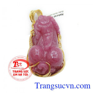 Giao Mặt tỳ hưu ruby vàng 18k To Toàn quốc,Đẳng cấp may mắn và sức khỏe,
