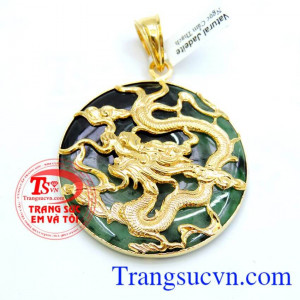 Khách hàng bình chọn,LÀ món quà dành tặng cho nam trong dịp sinh nhật và kỷ niệm ý nghĩa, Mặt Ngọc Phú Quý Rồng Vàng 18k