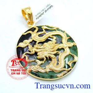 Mặt Ngọc Phú Quý Rồng Vàng 18k,Giao Mặt Ngọc Phú Quý Rồng Vàng 18k Toàn quốc, Bảo hành 12 tháng,