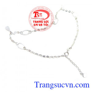 Lắc chân vàng trắng 18k