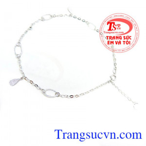 Lắc chân vàng trắng 18k