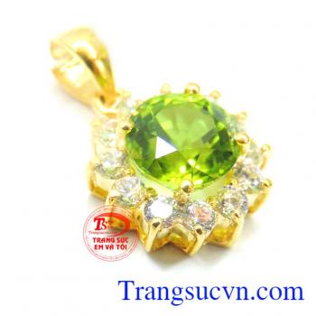 Bộ Nhẫn Hoa tai Mặt Vàng Peridot  thanh toán an toàn.