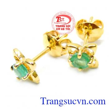 Bộ Trang Sức Vàng Emerald Mệnh Hỏa đảo bảm chất lượng Vàng và Đá Quý Emerald.
