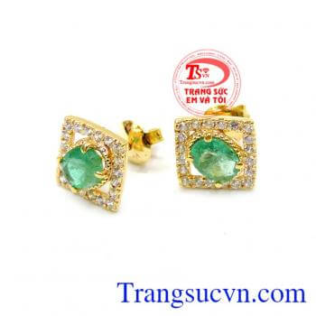 Bộ Nhẫn Mặt Hoa tai Emerald bảo hành 12 tháng.