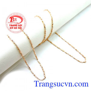 Dây chuyền vàng hồng 18k italy
