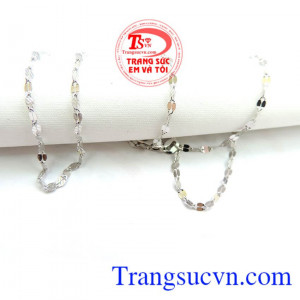 Dây chuyền vàng trắng italy 18k nữ