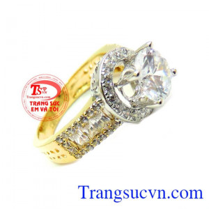 Nhẫn nữ vàng tây gắn đá thiên nhiên chế tác tinh tế mang đến những đường nét sáng,bóng bền đẹp cho chiếc nhẫn nữ đeo hợp thời trang,chất lượng vàng được đảm bảo uy tín