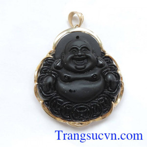 Phật di lặc mệnh Thủy và Mộc bọc vàng dành cho nam đeo cùng dây chuyền vàng, hoặc dây cao su bọc rồng,dây da bọc vàng,