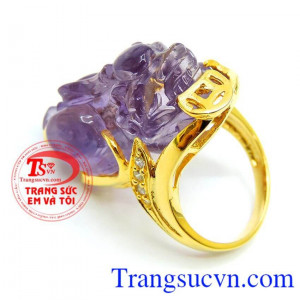 Nhẫn vàng Tỳ hưu Amethyst,Nhẫn vàng tỳ hưu cho mệnh hỏa, và Bảo hành 12 tháng,Giao nhẫn tỳ hưu toàn quốc,Món quà dành cho nữ nhân dịp sinh nhật,và kỷ niệm món quà tặng vợ.