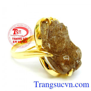 Nhẫn Nữ Thạch Anh tóc Nâu,Nhẫn vàng tỳ hưu,Nhẫn nữ bọc vàng chất lượng vàng và đá đảm bảo,Bảo hành 12 tháng,Giao nhẫn nữ tỳ hưu toàn quốc,Chiếc Nhẫn Nữ Thạch Anh tóc Nâu Hợp với mệnh Mộc và Thổ.