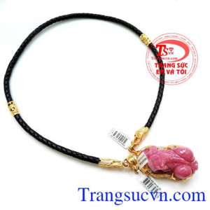 Bộ Mặt Tỳ hưu Ruby vàng 18k