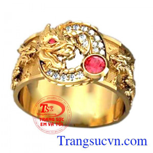 Nhẫn chạm rồng Cao cấp cho nam vàng 18k