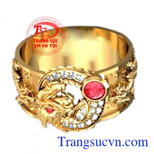 Nhẫn chạm rồng Cao cấp cho nam vàng 18k