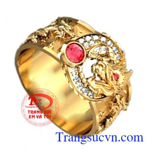Nhẫn chạm rồng Cao cấp cho nam vàng 18k