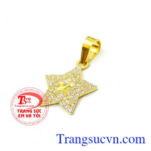 Mặt dây ngôi sao vàng,Mặt chuyền nữ,mặt dây vàng đẹp,đeo hợp thời trang,
