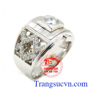 Nhẫn nam vàng trắng ý 18k đảm bảo chất lượng đảm bảo uy tín
