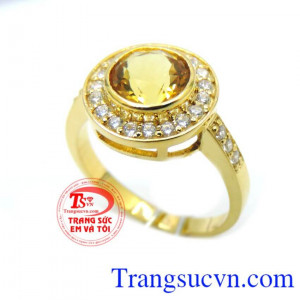 Khách hàng bình chọn nhiều năm,Nhẫn nữ mệnh kim vàng 14k Citrine Món quà dành cho phái đẹp.