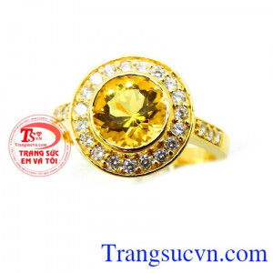 Nhẫn nữ mệnh kim vàng 14k Citrine Sự sung túc cho người đeo,Chiếc nhẫn nữ mệnh kim bảo hành 1 năm,Giao Nhẫn nữ mệnh kim vàng 14k Citrine Toàn quốc thanh toàn an toàn