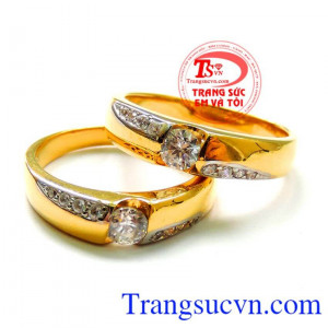 Nhẫn cưới vàng 18k Vàng