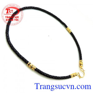 Dây da bọc vàng tây 75%Au vàng 18k bảo hành 1 năm,Giao toàn quốc