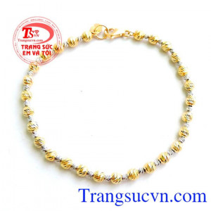 Sản phẩm được giao hàng trên toàn quốc. Lắc tay vàng Italy NK 10K đẹp