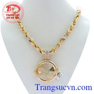 Bán Bộ dây chuyền mặt Báo vàng May Mắn chất lượng cao.