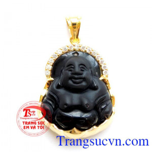 Bán Mặt Phật Obsidian bọc vàng 14k chất lượng cao mẫu mã đẹp.