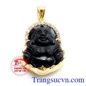 Phật di lặc bọc vàng dành cho nam đeo cùng dây chuyền vàng, hoặc dây cao su bọc rồng,dây da bọc vàng,Hộ mệnh và may mắn, Uy tín dành cho phái Mạnh Nam tính.