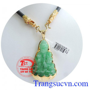 Phật Bà Ngọc Phỉ Thúy bọc vàng Dây Rồng