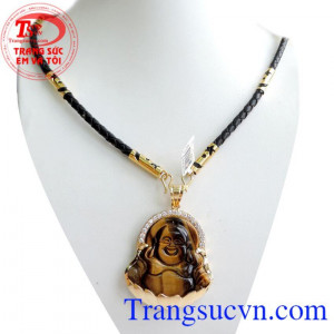 Mặt dây chuyền nam chạm khắc bọc vàng 14k sáng