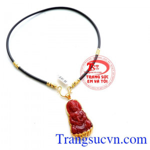 Bộ Mặt phật Quan âm đỏ dây cao su vàng bền đẹp