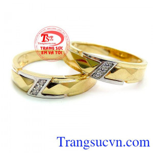 Đôi Nhẫn cưới tinh tế, nhẫn cưới 10k, chế tác tinh xảo, kiểu dáng bền đẹp
