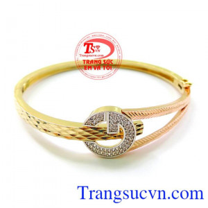 Vòng tay vàng nữ xinh, vòng tay vàng tây hình thời trang, thiết kế đơn giản nhưng vẫn cực kỳ thu hút