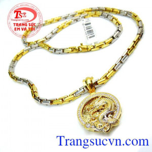 Mặt dây vàng rồng được thiết kế và chế tác 3D sắt nét đảm bảo chất lượng tinh tế