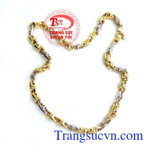 Chiếc Dây vàng hai màu nam tính dành cho nam, dây chuyền 1 cây vàng đeo rất sang trọng và nổi bật