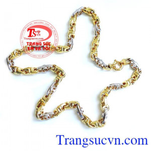 Dây vàng hai màu nam tính món quà ý nghĩa dành cho nam, cho Chồng, người yêu nhân dịp sinh nhật hoặc kỷ niệm, rất được phái mạnh thích.