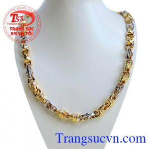 Chiếc Dây vàng hai màu nam tính dành cho nam, dây chuyền 1 cây vàng đeo rất sang trọng và nổi bật