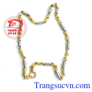 Dây chuyền Vàng Uy Lực Chất lượng vàng đảm bảo thiết kế tinh tế hai màu vàng màu vàng trắng