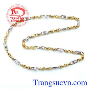 Dây vàng 10k nam đeo cổ dây chuyền vàng có hai màu vàng và vàng trắng