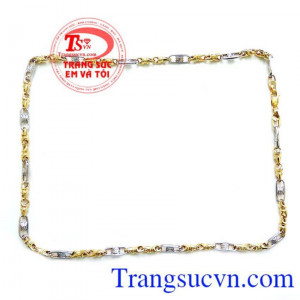 Dây vàng 10k nam đeo cổ dây chuyền vàng có hai màu vàng và vàng trắng