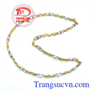 Dây vàng 10k nam đeo cổ dây chuyền vàng có hai màu vàng và vàng trắng