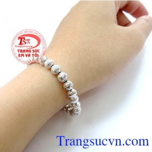 Lắc tay nữ đẹp dịu dàng, quý phái, vàng chuẩn chất lượng, sáng, bảo hành 6 tháng. Lắc bi nữ vàng trắng nhập Italy 