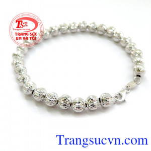 Lắc bi nữ vàng trắng nhập Italy, Lắc tay vàng tây 10k nhập khẩu Italy dạng bi. 