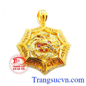 Mặt dây chuyền nam Long Bát Quái sáng bóng đảm bảo chất lượng hợp thời trang, sang trọng và phong thủy