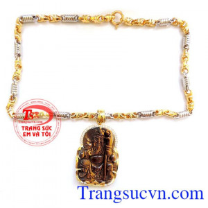 Mặt dây chuyền nam chạm khắc bọc vàng 10k sáng bóng đảm bảo chất lượng hợp thời trang, sang trọng và phong thủy