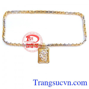 Mặt dây chuyền nam chạm khắc bọc vàng 10k sáng bóng đảm bảo chất lượng hợp thời trang, sang trọng và phong thủy